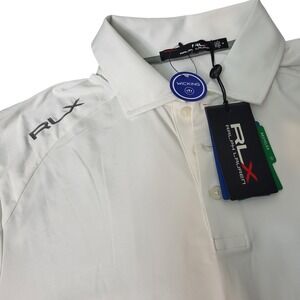 RLX Ralph Lauren Mens Polo Shirt White Wicking Golf Athleisure Size M